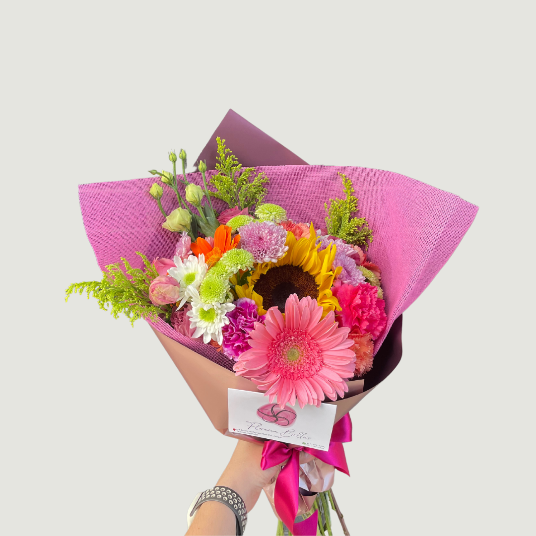 Bouquet flor variada con girasol